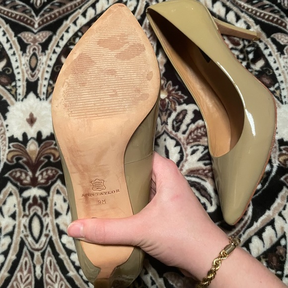 Ann Taylor Taupe Patent Leather Stilettos - Picture 5 of 7